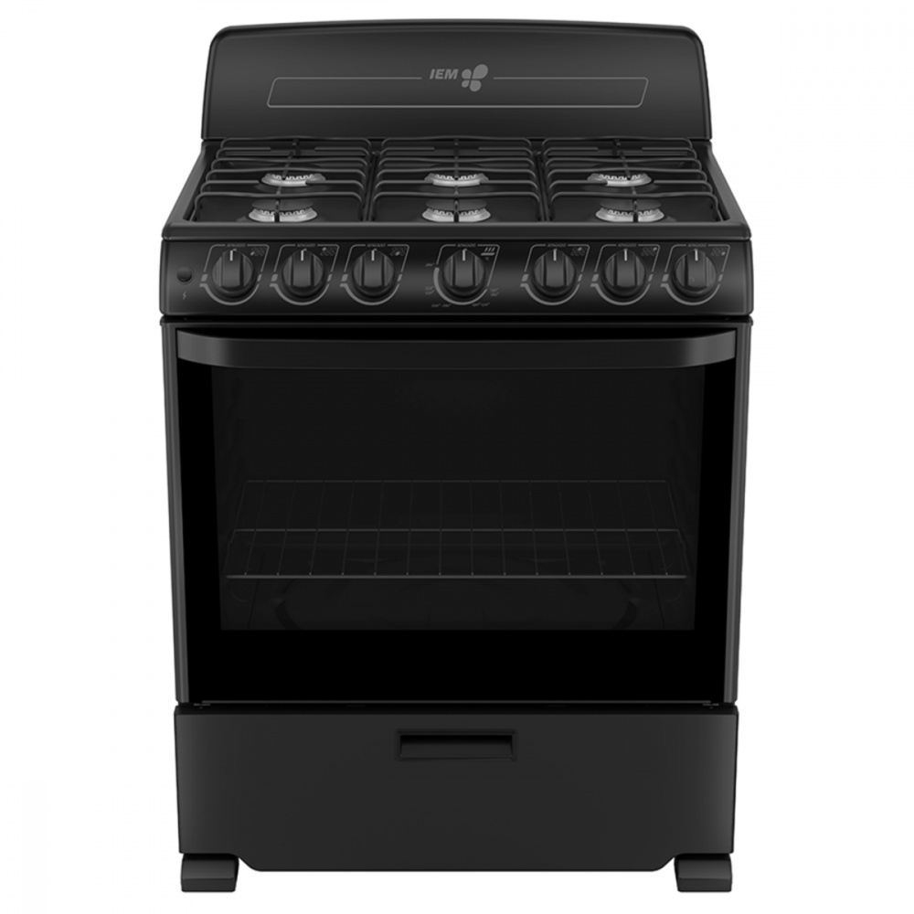 IEM Estufa EI3032BAPN1, 6 Quemadores, Negro