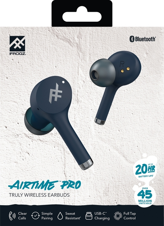 iFrogz Audífonos Intrauriculares con Micrófono AirTime Pro, Inalámbrico, Bluetooth, USB-C, Azul