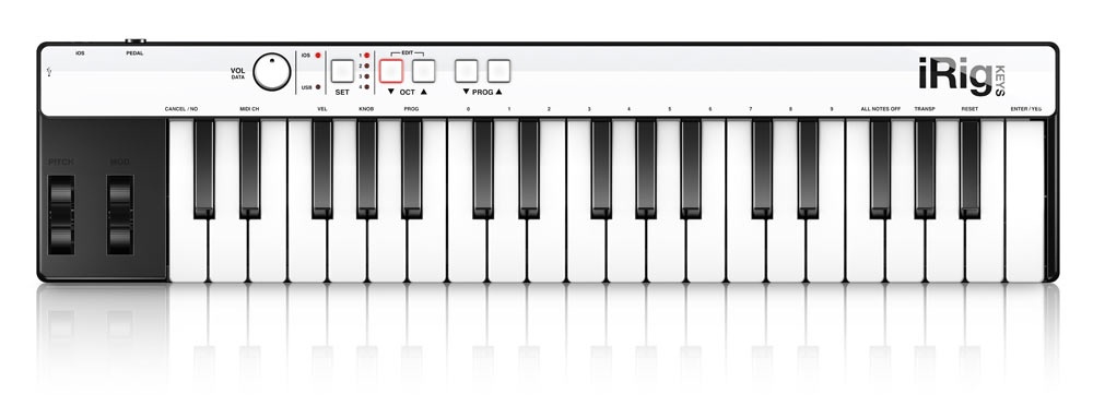 IK Multimedia iRig Keys Teclado MIDI, 37 Teclas, Lightning/USB, Negro/Blanco