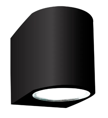 IIIux Lámpara LED para Sobreponer para Muro ML-7409.N, Exteriores, 7W, Base GU10, Negro, para Casa - No Incluye Foco