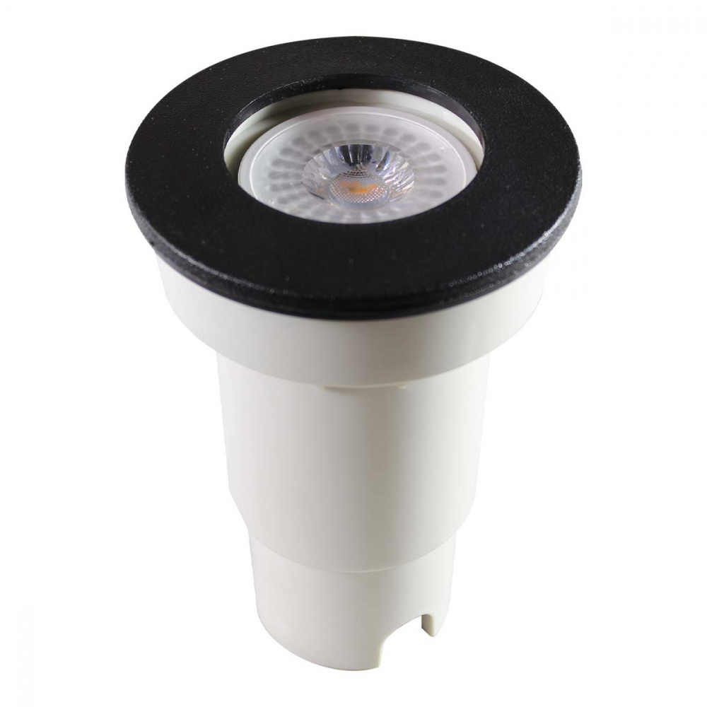 Illux Lámpara de Piso Empotrable PL-7412.N, Exteriores, 7W, Base GU10, Negro, para Casa - No Incluye Foco