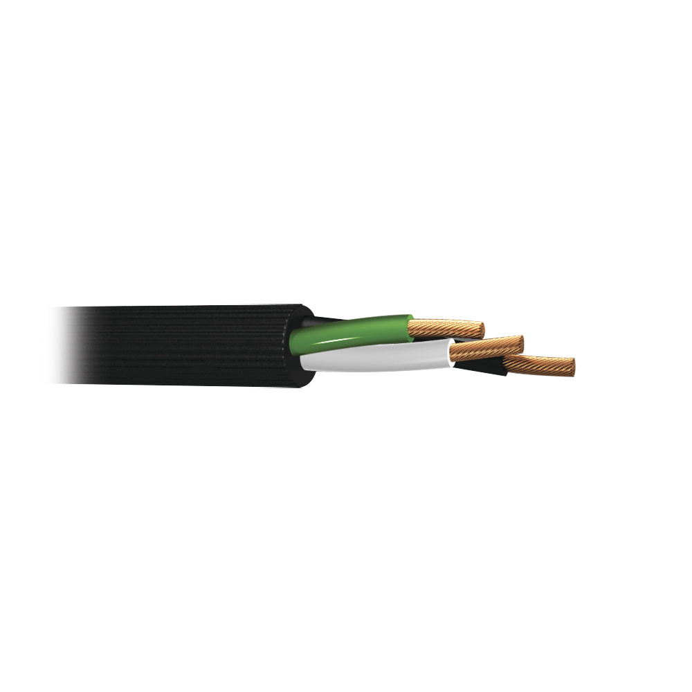 Indiana Bobina de Cable de Uso Rudo, 3 x 12 AWG, 100 Metros, Negro