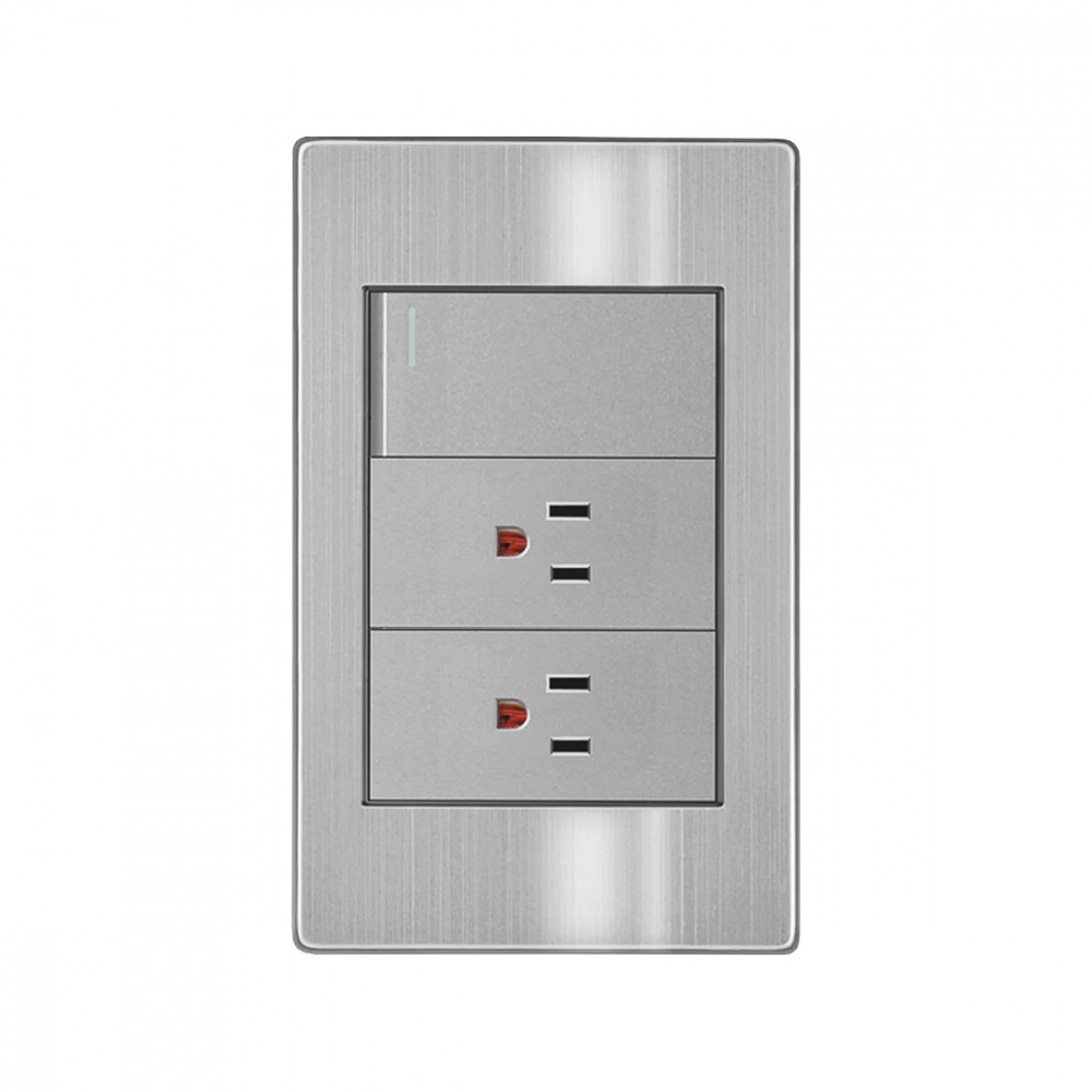 Innlite Placa para Pared APL-115, 2 Puertos, 1 Pieza, Gris 