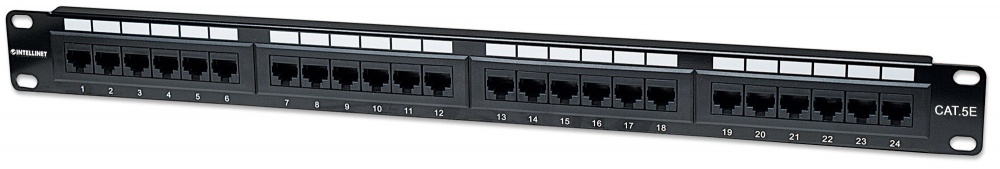 Intellinet Panel de Parcheo Cat5e, 24 Puertos RJ-45, 1U