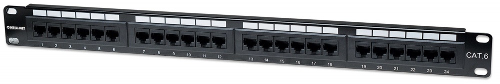 Intellinet Panel de Parcheo Cat6, 24 Puertos RJ-45, 1U