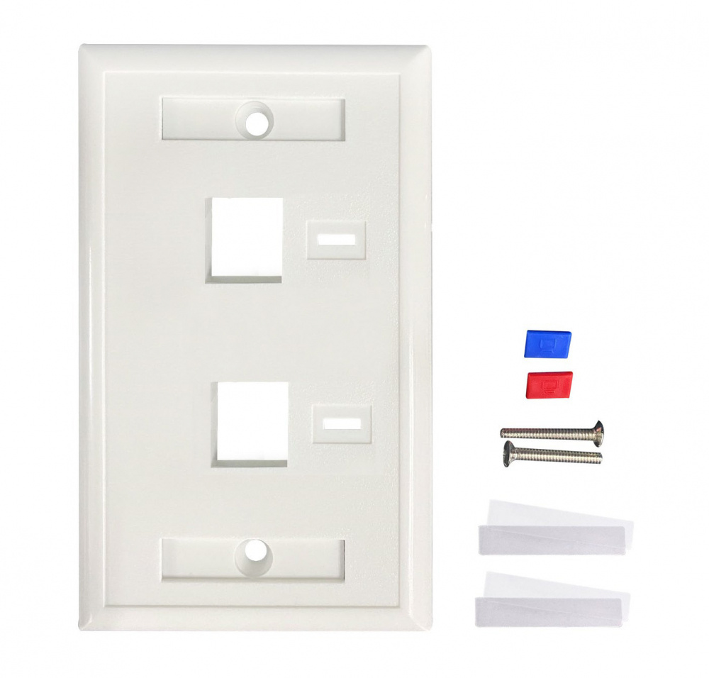 Intellinet Tapa de Pared, 2 Puertos, Blanco