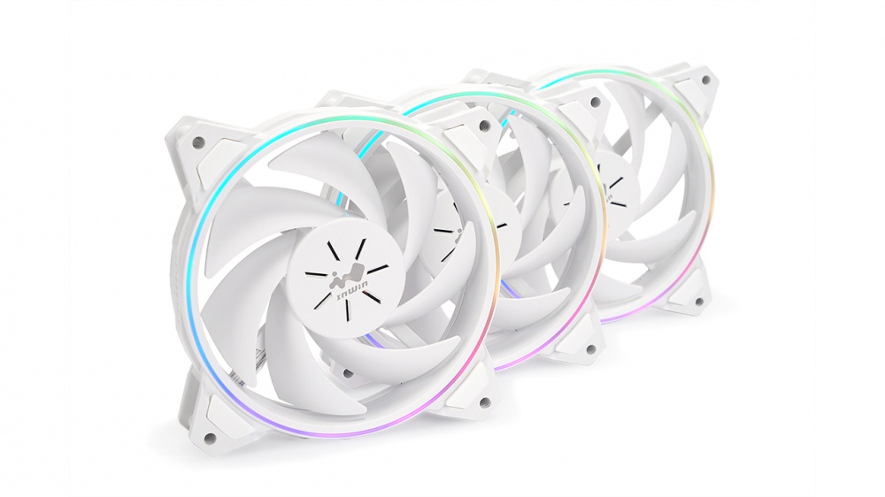 Ventilador In Win Sirius Pure ASP120 LED ARGB, 120mm, 500 - 1800RPM, Blanco - 3 Piezas