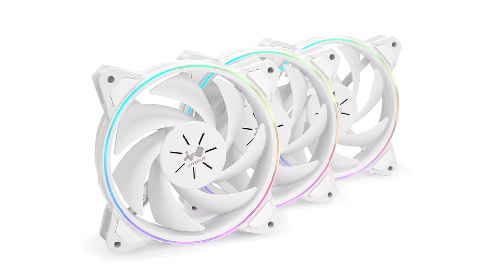 Ventilador In Win Sirius Pure ASP120 LED RGB, 120mm, 500 - 1800RPM, Blanco - 3 Piezas ― Abierto
