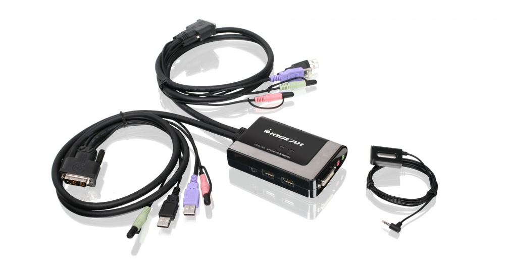 Iogear Switch KVM GCS932UB, 2 Puertos DVI-D/USB/3.5mm