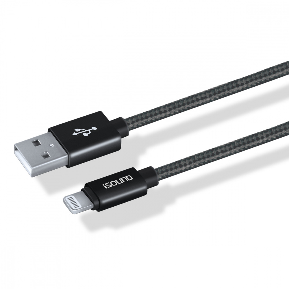 iSound Cable Lightning Macho - USB A Macho, 3 Metros, Negro, para iPod/iPad/iPhone