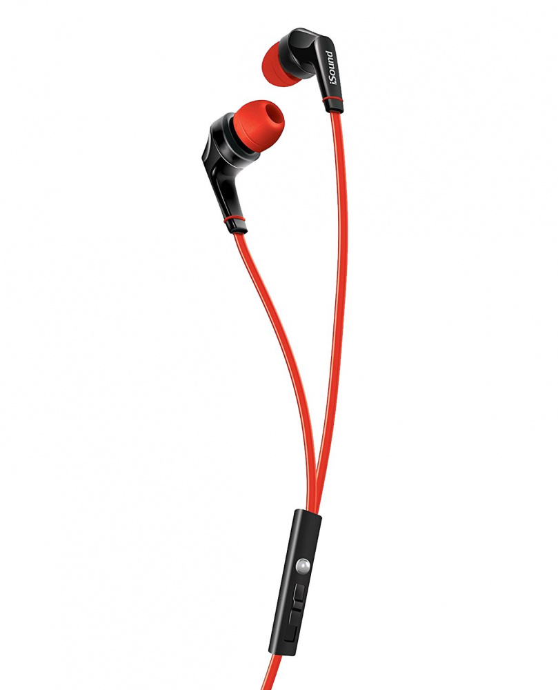 Isound Audífonos Intrauriculares con Micrófono EM-60, Alámbrico, 90cm, 3.5mm, Rojo