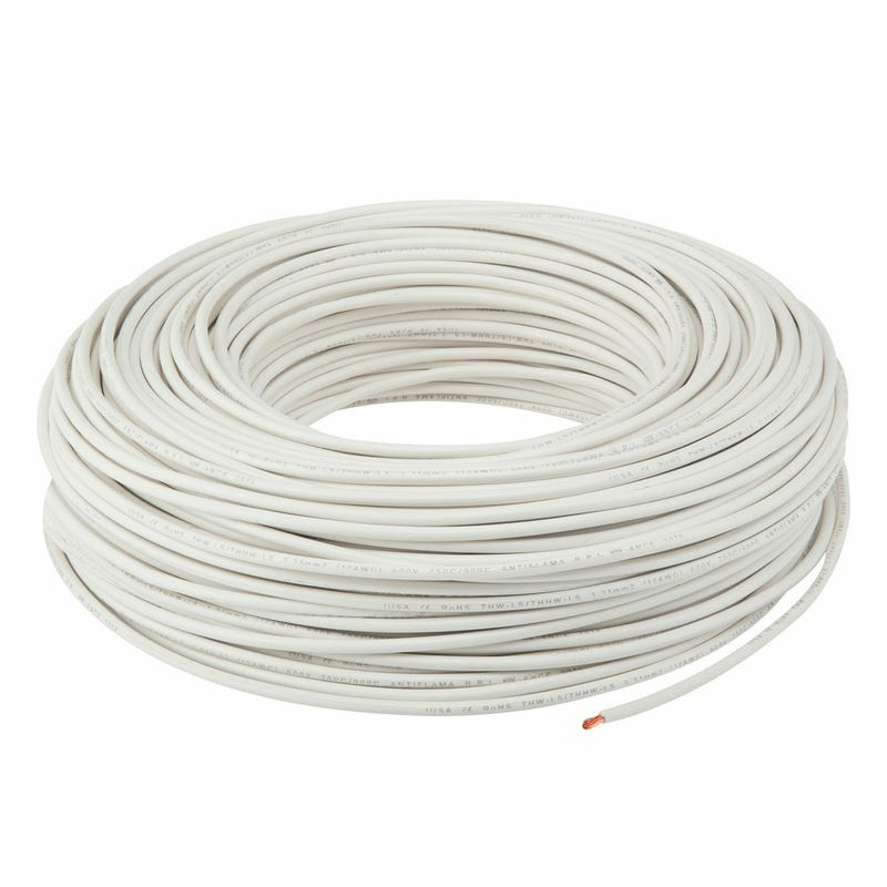 IUSA Cable Eléctrico 375123, 12 AWG, 100 Metros, Blanco
