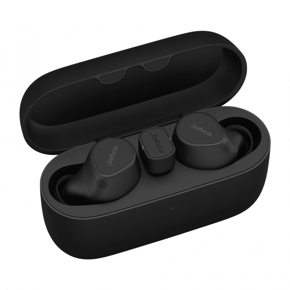 Jabra Auriculares Evolve2 Buds UC, Inalámbrico, Bluetooth 5.2, Negro - incluye Base de Carga Inalámbrica