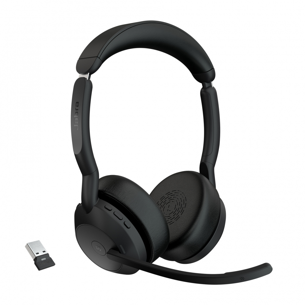 Jabra Auriculares Evolve2 55 MS Stereo, Inalámbrico, Bluetooth, USB A/C, Negro