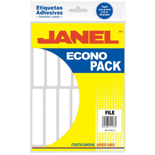 Janel Etiqueta Rectangular No.20, 280 Etiquetas, Blanco