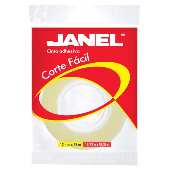 Janel Cinta Adhesiva Mod. 119, 1 Rollo de 12mmx33m, Transparente