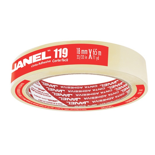Janel Cinta Adhesiva Mod. 119, 1 Rollo de 18mmx65m, Transparente