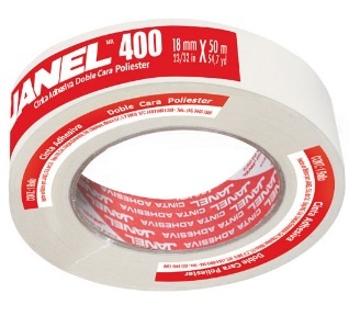 Janel Cinta Doble Capa 400, 1 Rollo de 18mm x 50m, Blanco