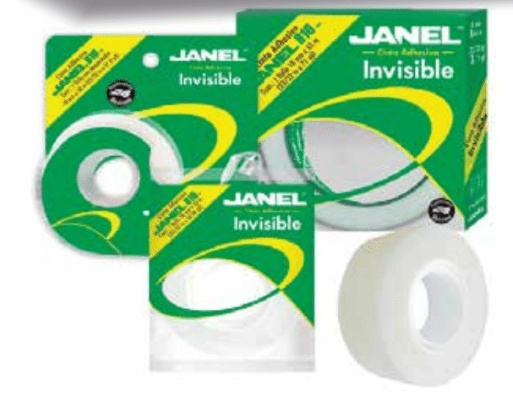 Janel 8101833100BL Cinta Adhesiva Invisible 810, 1 Rollo de 18mm x 33m, Transparente