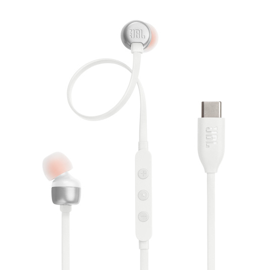 JBL Audífonos Intrauriculares con Micrófono Tune 310C, Alámbrico, USB-C, Blanco