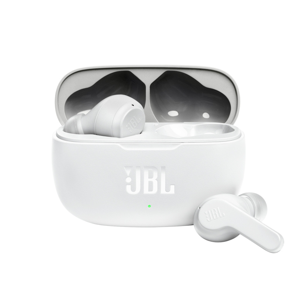 JBL Audífonos Intrauriculares con Micrófono Wave 200, Inalámbrico, Bluetooth, Cancelación de Ruido, Blanco