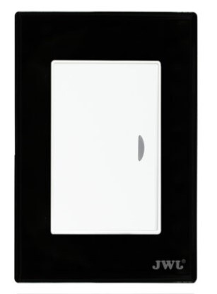 JWJ Placa con Apagador JTL-F7601, 1 Interruptor, 127V, 10A, Blanco/Negro