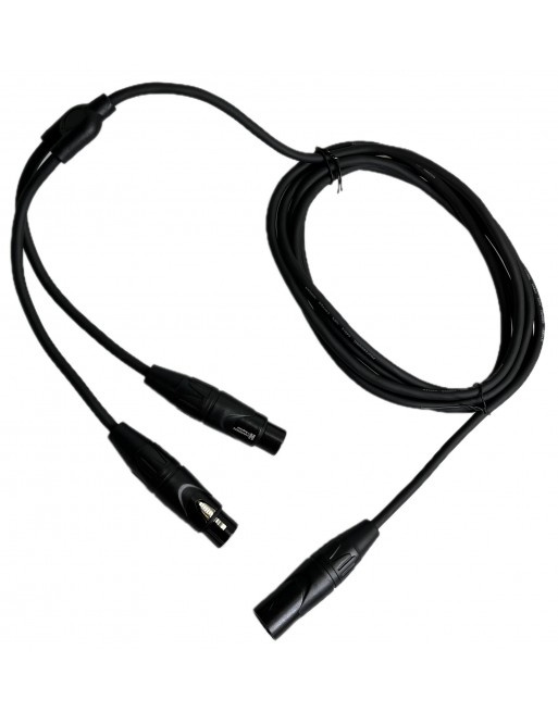Kapton Cable Extensión XLR Hembra - 2x XLR Macho, 3 Metros, Negro