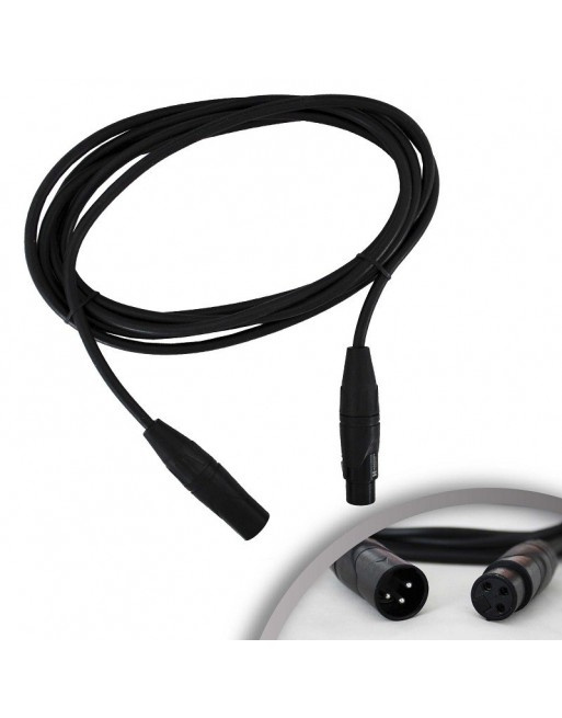Kapton Cable XLR Macho - XLR Hembra, 3 Metros, Negro