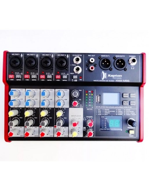 Compra Kapton Mezcladora KMXMB6, 6 Canales, Bluetooth, USB, 5W, KMX
