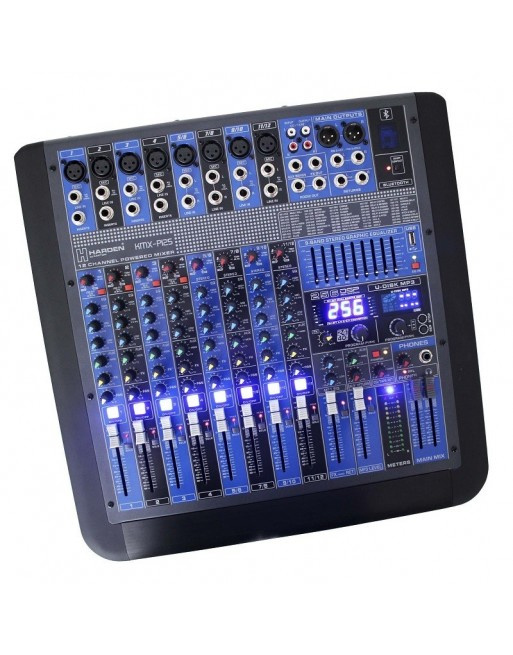 Kapton Mezcladora KMX-P125, 12 Canales, USB, Negro
