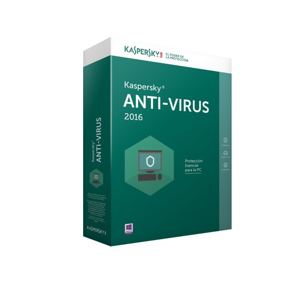 Kaspersky AntiVirus 2016, 3 Usuarios, 1 Año, Windows
