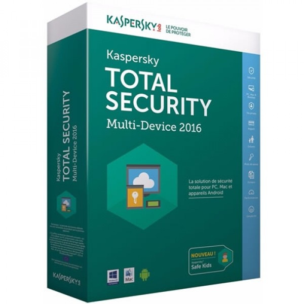 Kaspersky Total Security 2016, 3 Usuarios, 1 año, Windows