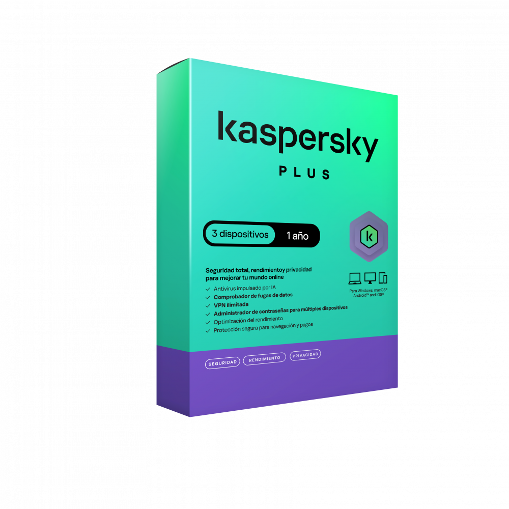 Kaspersky Plus Internet Security, 3 Dispositivos, 1 Año, Windows/Mac