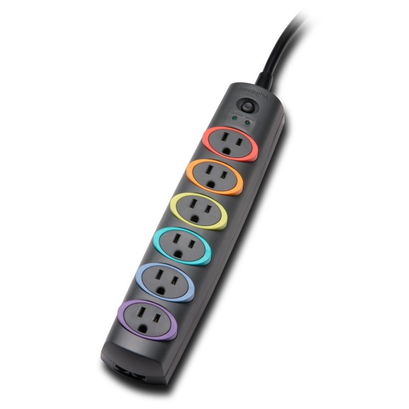 Kensington Supresor de Picos Premium Surge Protector, 6 Contactos, 1260 Joules