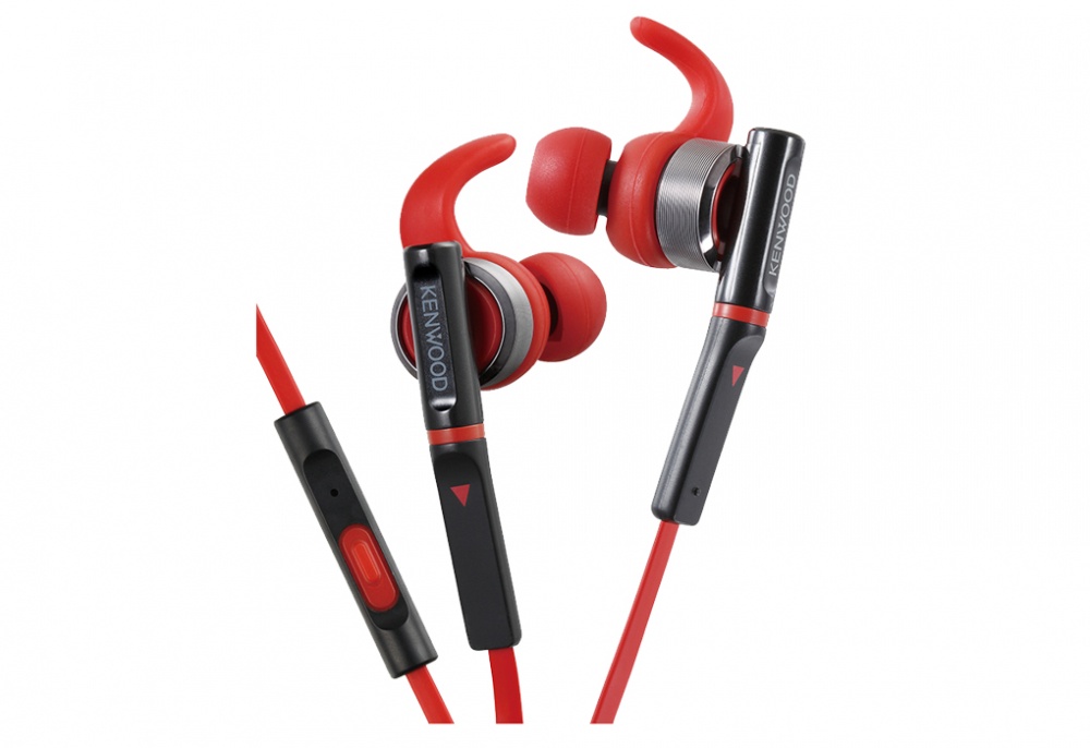Kenwood Audífonos Intrauriculares Deportivos KHS-R800-R, Alámbrico, 60cm, 3.5mm, Rojo