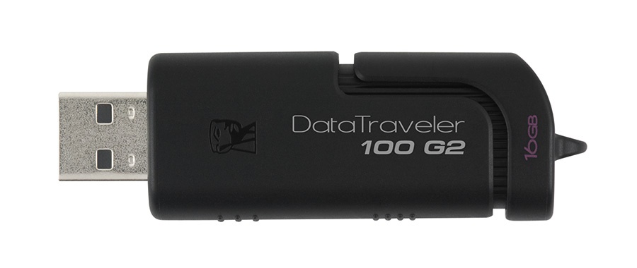 Memoria USB Kingston DataTraveler 100 G2, 16GB, USB 2.0, Negro