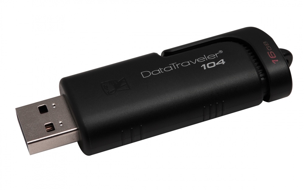Memoria USB Kingston DataTraveler 104, 16GB, USB 2.0, Negro