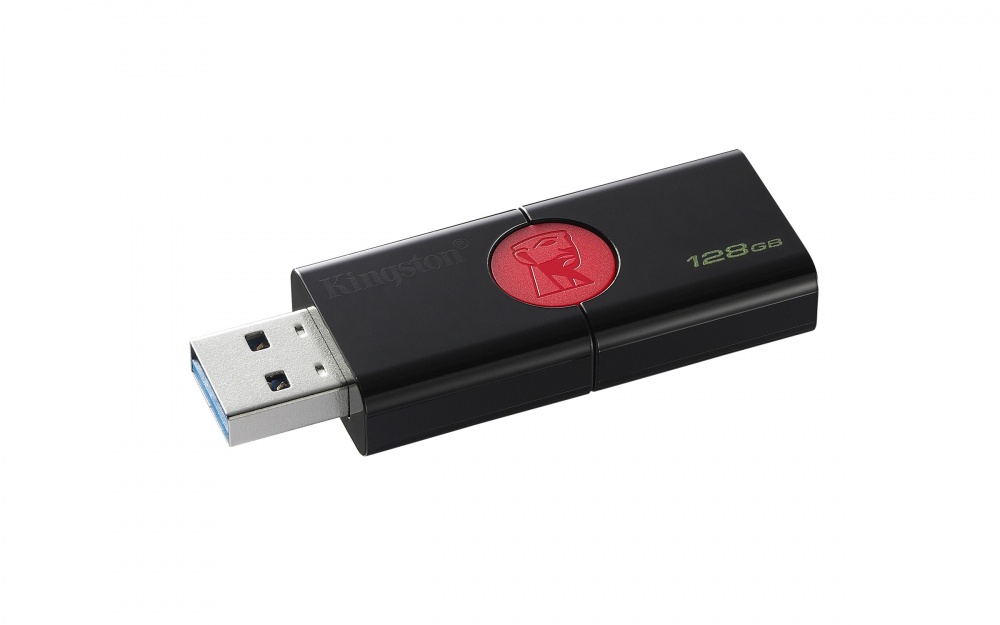 Memoria USB Kingston DataTraveler 106, 128GB, USB 3.0, Negro/Rojo