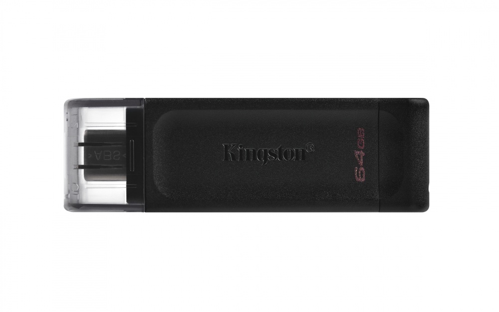 Memoria USB Kingston DataTraveler 70, 64GB, USB-C 3.0, Negro