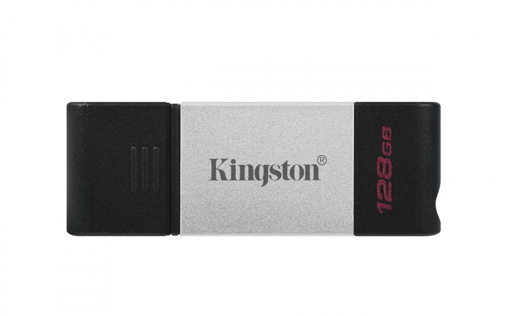 Memoria USB Kingston DataTraveler 80, 128GB, USB-C 3.0, Lectura 200MB/s, Escritura 60MB/s, Negro/Plata