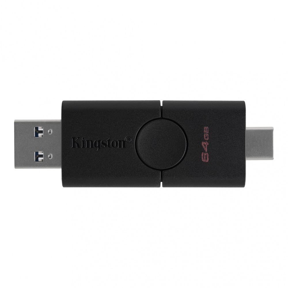 Memoria USB Kingston DataTraveler Duo, 64GB, USB/USB-C 3.2, Negro