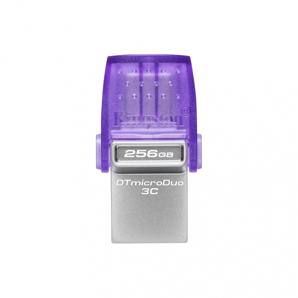 Memoria USB Kingston DataTraveler MicroDuo 3C, 256GB, USB A/C, Lectura 200MB/s, Morado