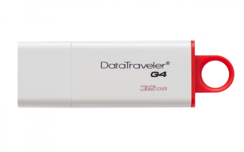 Memoria USB Kingston DataTraveler I G4, 32GB, USB 3.0, Blanco/Rojo