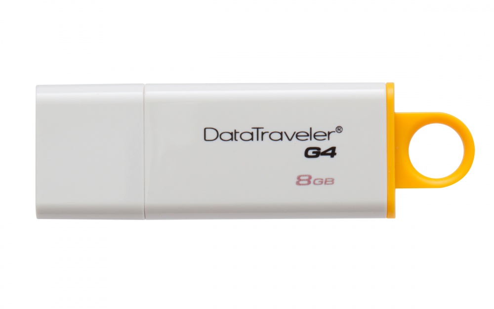 Memoria USB Kingston DataTraveler I G4, 8GB, USB 3.0, Blanco/Amarillo