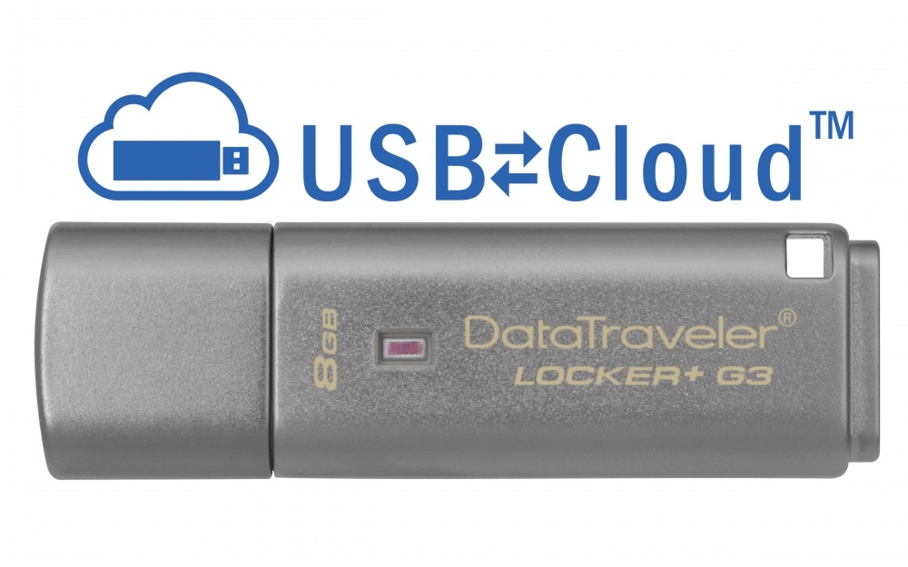 Memoria USB Kingston DataTraveler Locker+ G3, 8GB, USB 3.0, Lectura 80MB/s, Escritura 10MB/s, Plata