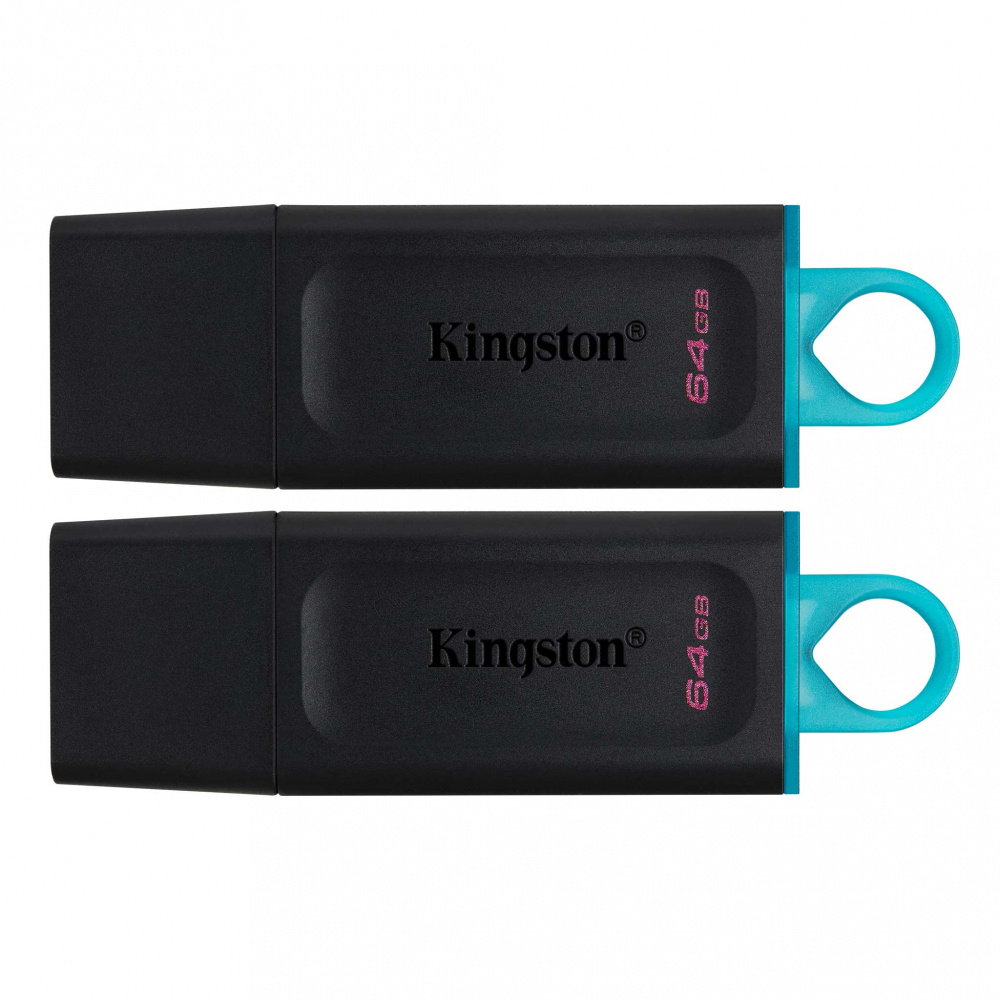 Kit Memoria USB Kingston DataTraveler Exodia, 64GB, USB 3.2, Negro/Azul - 2 Piezas