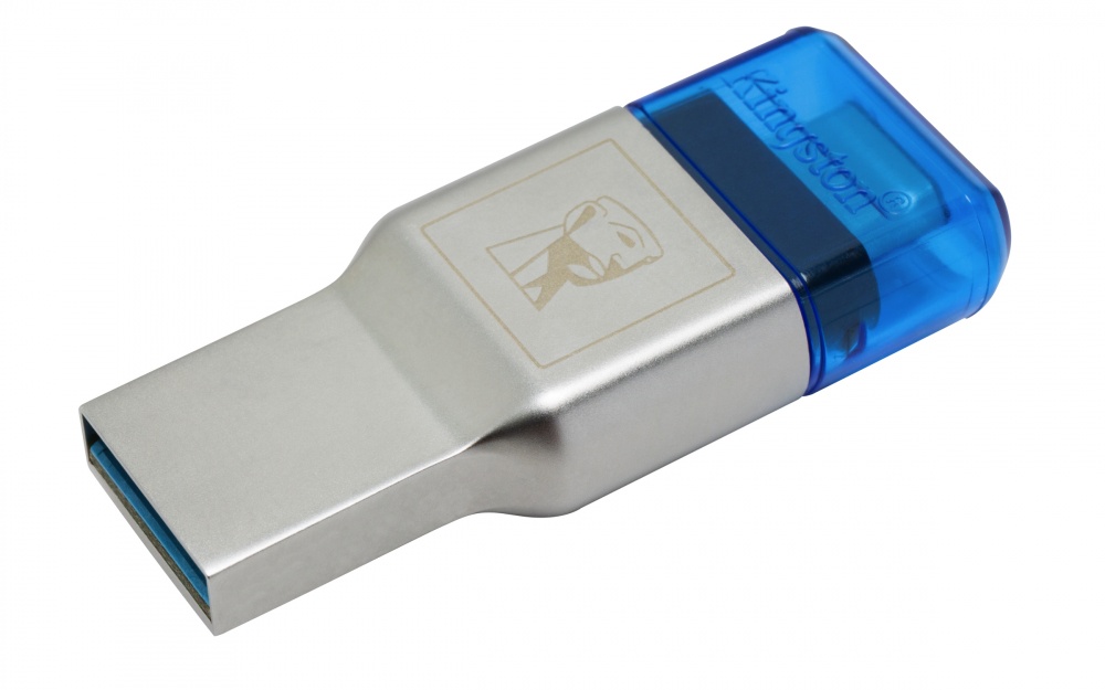 Kingston Lector de Memoria MobileLite Duo 3C, MicroSD, USB 3.0, 10Mbit/s, Azul/Plata