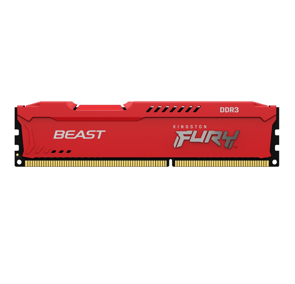 Memoria RAM Kingston FURY Beast DDR3, 1600MHz, 8GB, Non-ECC, CL10, Rojo