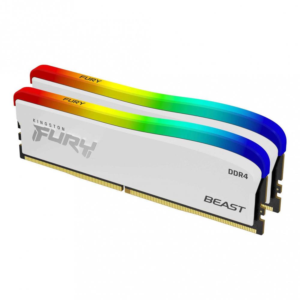 Kit Memoria RAM Kingston FURY Beast RGB DDR4, 3200MHz, 16GB (2 x 8GB), Non-ECC, CL16, XMP