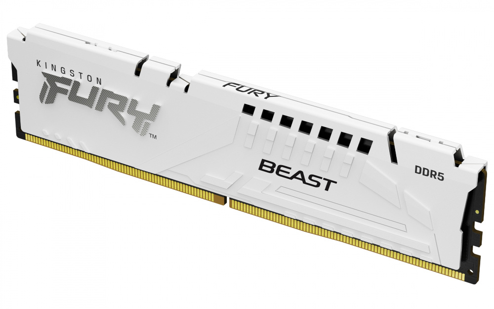 Memoria RAM Kingston Fury Beast DDR5, 6000MHz, 32GB, CL30, XMP, Blanco
